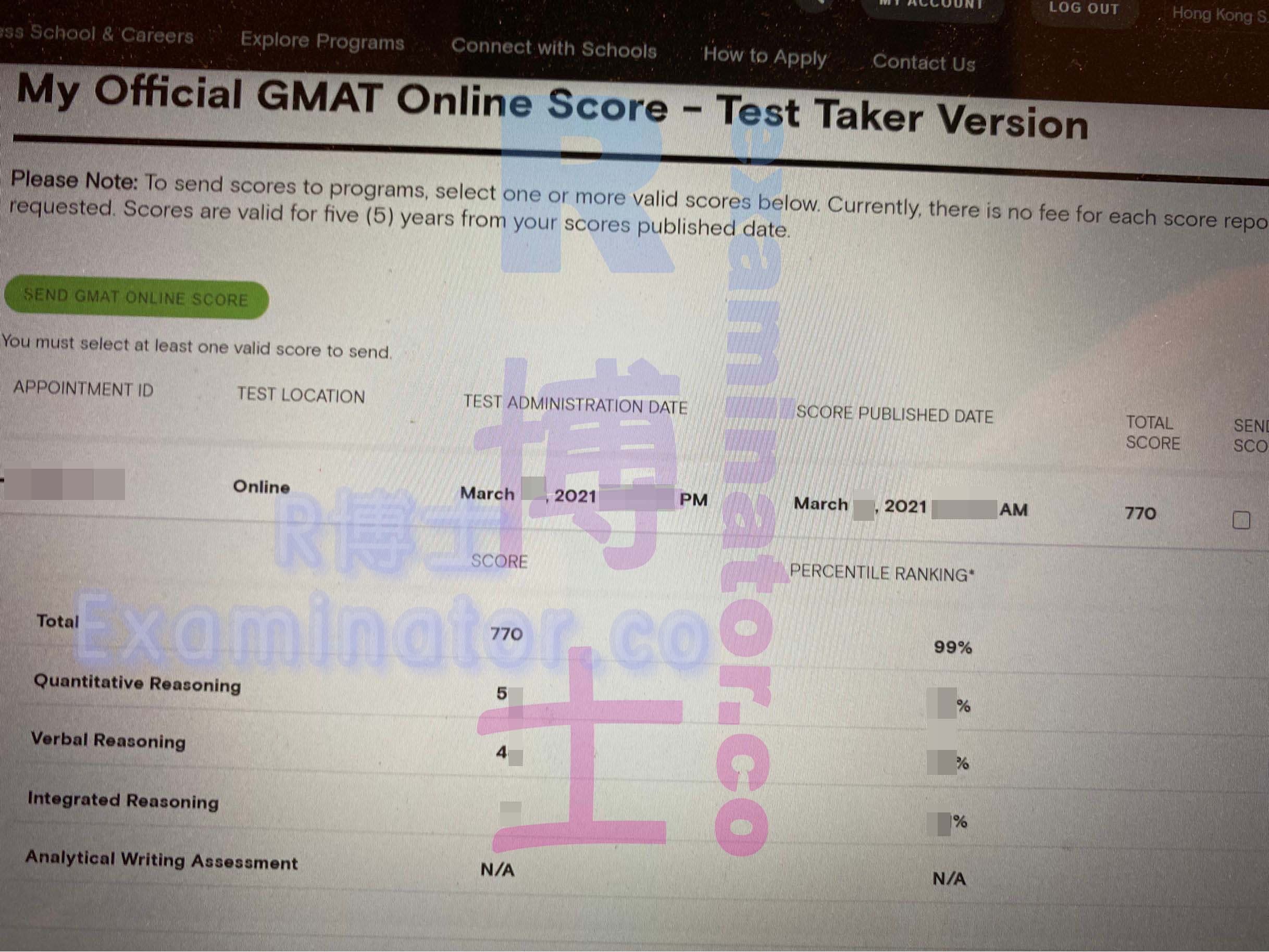 Erfolgsbild für Betrug im GMAT Erfolgsgeschichte #129