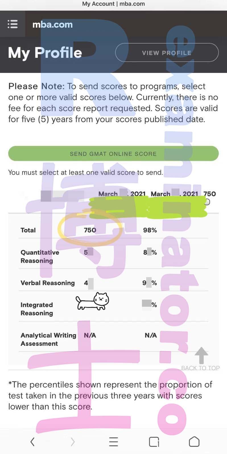 Erfolgsbild für Betrug im GMAT Erfolgsgeschichte #132