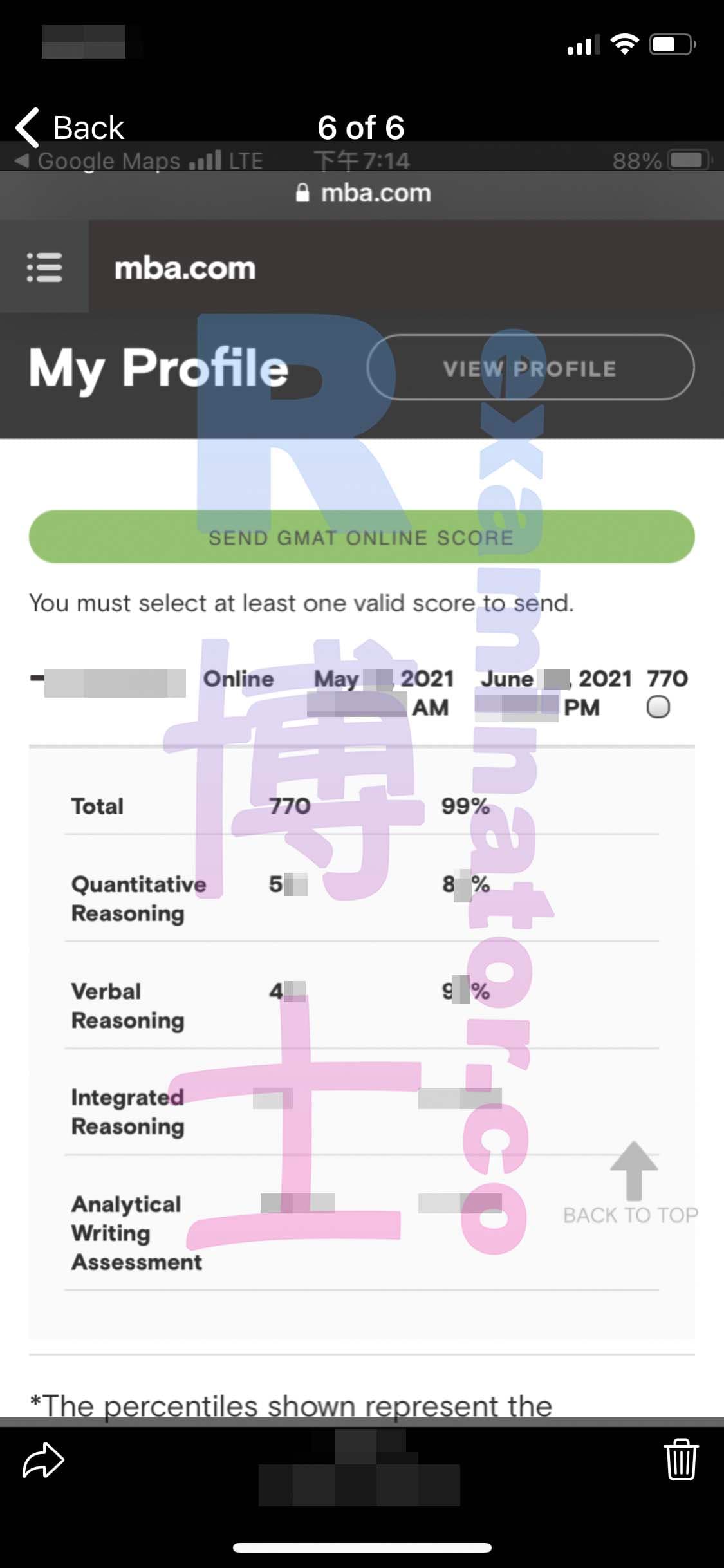 Erfolgsbild für Betrug im GMAT Erfolgsgeschichte #164