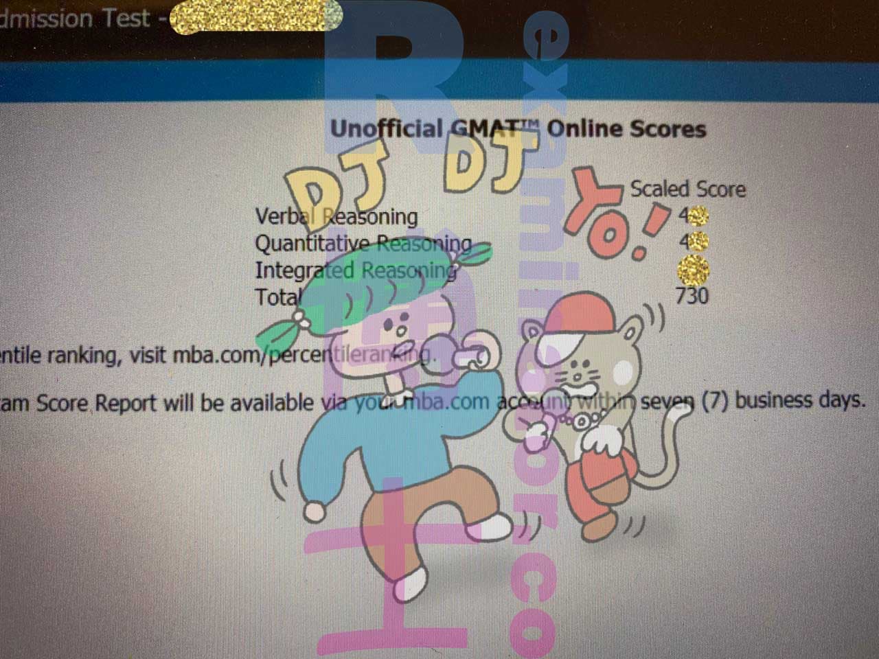 Erfolgsbild für Betrug im GMAT Erfolgsgeschichte #259