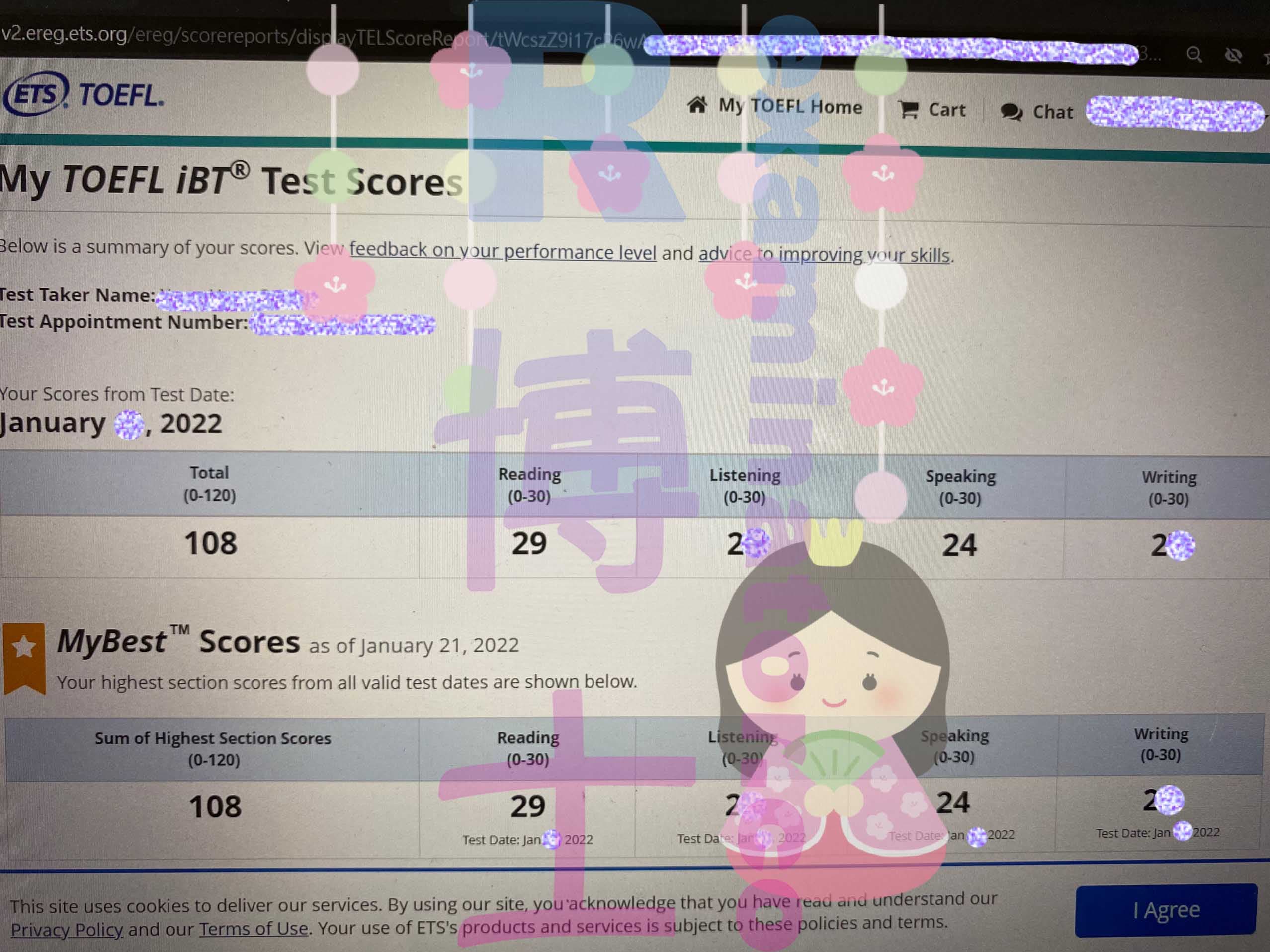 Erfolgsbild für Betrug im TOEFL Erfolgsgeschichte #272