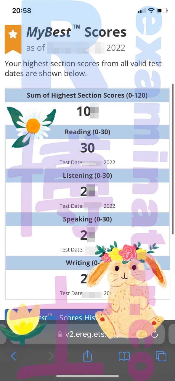 Erfolgsbild für Betrug im TOEFL Erfolgsgeschichte #395